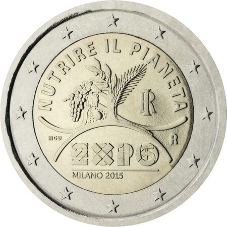 Pièce de monnaie 2 euro commémorative Italie 2015 – Exposition universelle de Milan