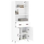 vidaXL Buffet haut Blanc 69 5x34x180 cm Bois d'ingénierie
