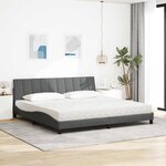 vidaXL Lit avec matelas Hanko gris clair 200x200 cm tissu