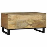 vidaXL Table basse Marron et Noir 80 x 54 x 40 cm Bois d'acacia massif