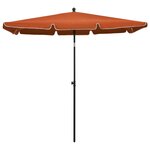 vidaXL Parasol de jardin avec mât 210x140 cm Terre cuite