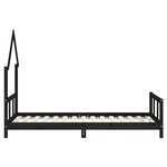 vidaXL Cadre de lit pour enfants noir 90x190 cm bois de pin massif