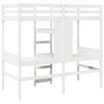 vidaXL Lit mezzanine avec bureau et étagères blanc 90x200cm pin massif