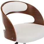 vidaXL Chaise pivotante de bureau Blanc Bois courbé et similicuir