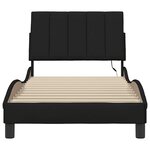vidaXL Cadre de lit sans matelas Hanko noir 90x200 cm tissu
