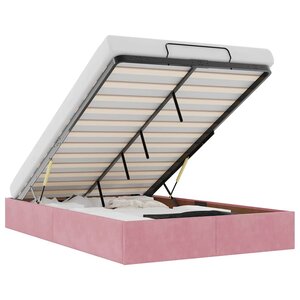 vidaXL Cadre de lit ottoman sans matelas rose 120x200 cm velours
