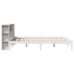 vidaXL Lit bibliothèque sans matelas blanc 140x190 cm bois pin massif