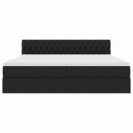 vidaXL Lit avec rangement et matelas avec matelas Noir 200 x 200 cm