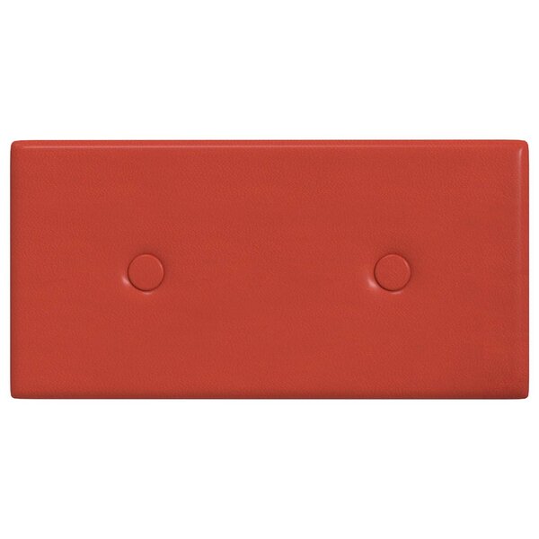vidaXL Tête de lit murale 12 Pièces Rouge 30 x 15 cm Simili cuir