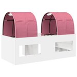 vidaXL Lit avec Tunnel 4 Pièces Blanc et rose Bois d'ingénierie
