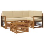 vidaXL Ensemble de canapés d'extérieur 5 pc Naturel et Beige Polyester