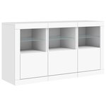 vidaXL Buffet avec lumières LED blanc 123x37x67 cm