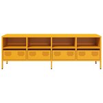 vidaXL Meuble TV jaune moutarde 135x39x43 5 cm acier laminé à froid