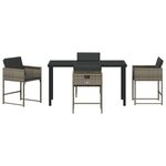 vidaXL Ensemble de salle à manger pour jardin 5 Pièces Gris Poly rotin