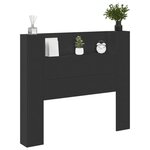 vidaXL Armoire tête de lit avec LED noir 120x16 5x103 5 cm