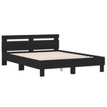 vidaXL Cadre de lit avec tête de lit noir 140x190 cm bois d'ingénierie