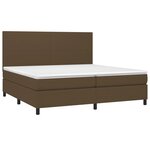 vidaXL Sommier à lattes de lit matelas et LED Marron foncé 200x200 cm