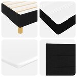 Lit Box Spring vidaXL avec Matelas Noir 200x200 cm Tissu