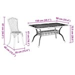 vidaXL Ensemble de salle à manger pour jardin 5 Pièces Blanc Aluminium