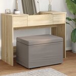 vidaXL Tabouret Taupe 61 x 41 x 40 cm Tissu et bois stratifié