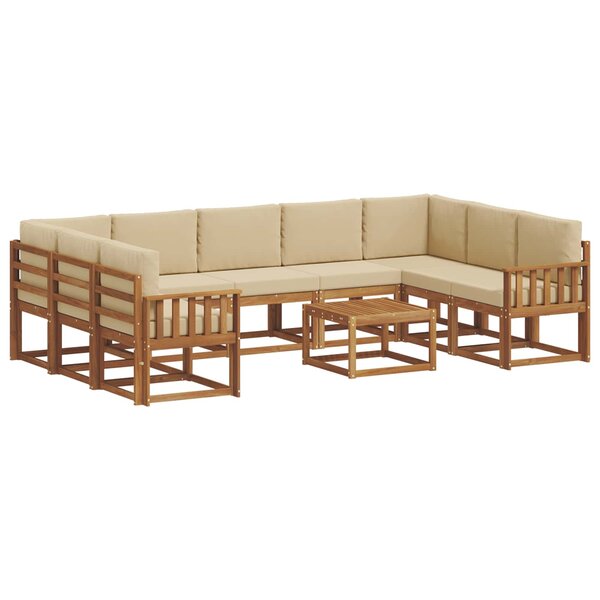 vidaXL Ensemble de canapés d'extérieur 10 pc Naturel et Beige