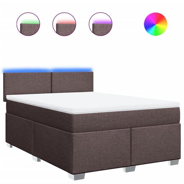 vidaXL Sommier à lattes de lit avec matelas Marron foncé 140x200 cm