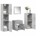 vidaXL Ensemble de meubles de salle de bain 4 Pièces gris béton