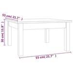 vidaXL Table basse Blanc 55x55x30 cm Bois massif de pin
