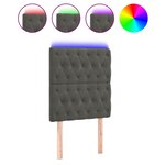 vidaXL Tête de lit à LED Gris foncé 80x7x118/128 cm Velours