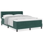 Lit avec sommier et matelas vidaXL Vert foncé 140x200 cm Velours