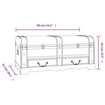 vidaXL Coffre de rangement Bois Noir 90 x 51 x 42 cm