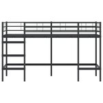 vidaXL Lit mezzanine pour enfants Noir 74 5 x 190 cm Acier