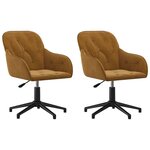 vidaXL Chaises pivotantes à manger lot de 2 Marron Velours