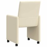 vidaXL Chaises de Salle à Manger avec Roues avec des roues 2 Pièces Crème