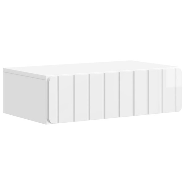 vidaXL Table d'appoint murale Blanc brillant 59 x 34 5 x 17 cm