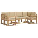 vidaXL Ensemble de canapés d'extérieur 6 Pièces Blanc et Beige