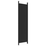 vidaXL Cloison de séparation 5 panneaux Noir 250x200 cm Tissu