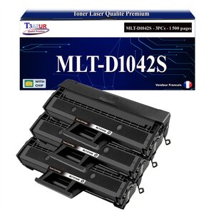 T3AZUR -3x Toners compatibles avec Samsung MLT-D1042S pour Samsung ML-1860 ML-1861 ML-1864K ML-1865 ML-1865W ML-1866 ML-1866W ML-1867