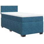 vidaXL Sommier à lattes de lit avec matelas Bleu foncé 90x190 cm