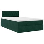 vidaXL Cadre de lit ottoman avec matelas vert foncé 120x200 cm velours