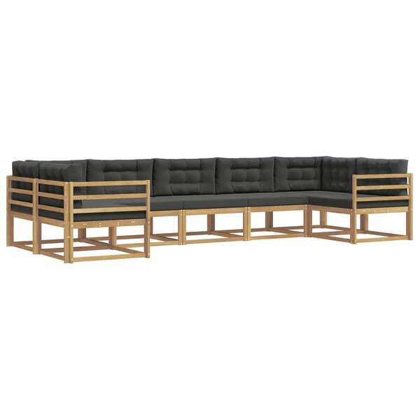 vidaXL Ensemble de canapés d'extérieur 7 pc Blanc et anthracite