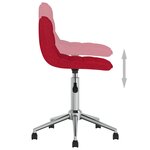 vidaXL Chaises pivotantes à manger lot de 2 rouge bordeaux tissu