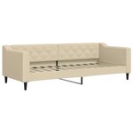 vidaXL Lit de jour avec gigogne et tiroirs crème 80x200 cm tissu