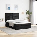 VidaXL Cadre de lit ottoman avec matelas noir 140x190 cm tissu
