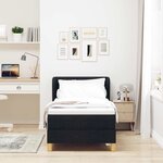 vidaXL Lit à ressorts avec matelas Noir 80 x 200 cm tissu