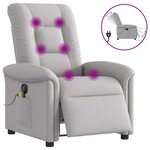 vidaXL Fauteuil de massage inclinable électrique gris nuage tissu