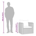 vidaXL Fauteuil avec coussins Résine tressée Noir