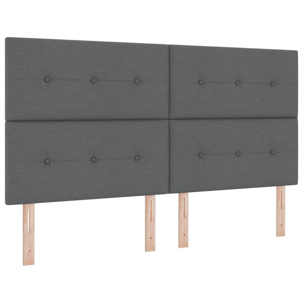 vidaXL Lit Box Spring avec Matelas Gris Foncé Super King Tissu