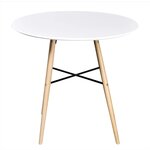 vidaXL Table à manger ronde MDF Blanc