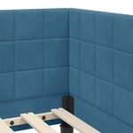 vidaXL Cadre de lit d'angle avec tête de lit Bleu 90 x 200 cm Velours